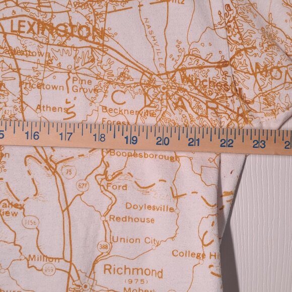 VINTAGE Kentucky The Great Outdoors Map USED Shirt (XL, Single Stitch, AOP) - Picture 5 of 7